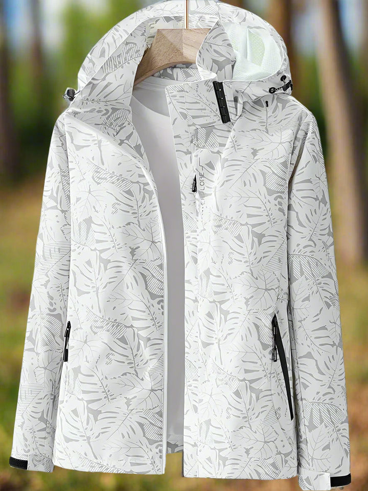 Wasserdichte Damen Sommerjacke mit Blätterprint - Leicht und Atmungsaktiv