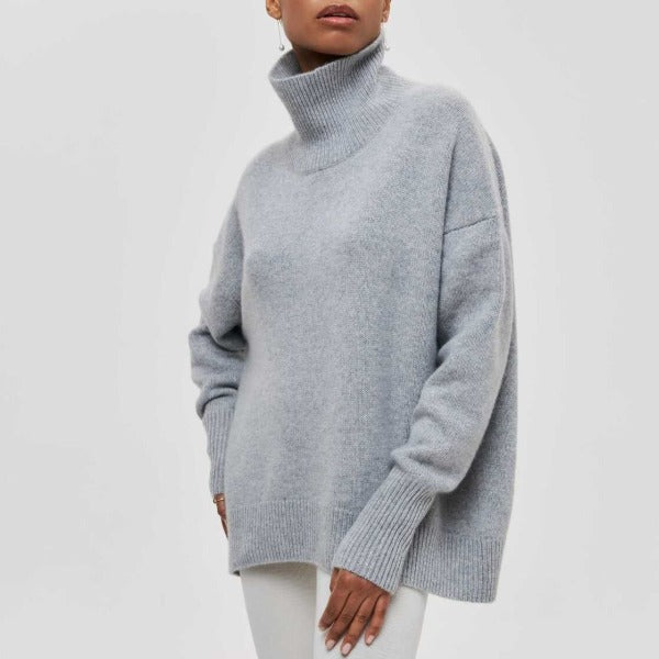 Eleganter Damen Pullover mit hohem Kragen - Weich und Vielseitig