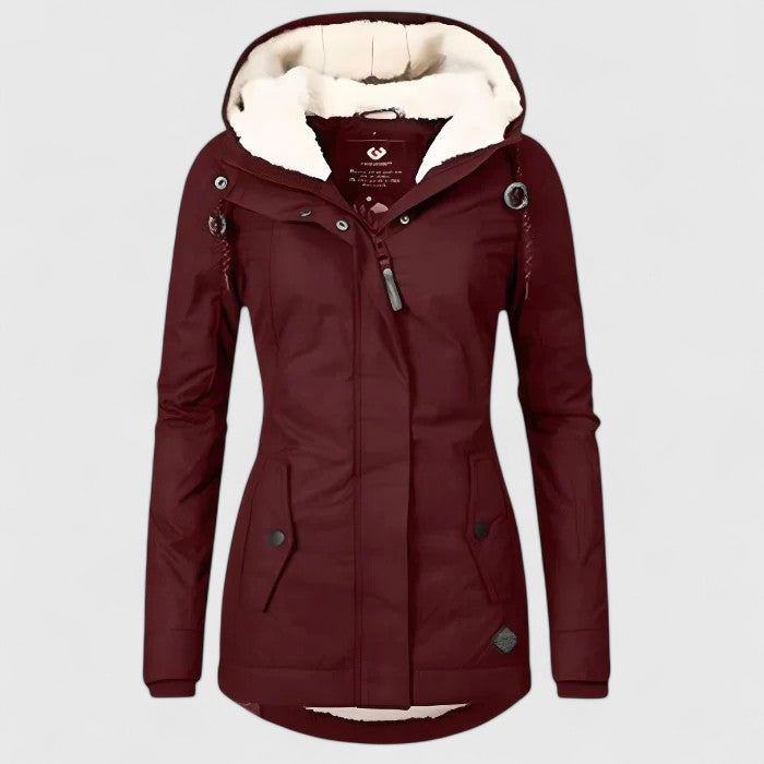 Wasserdichte Winterjacke mit Kapuze für Damen