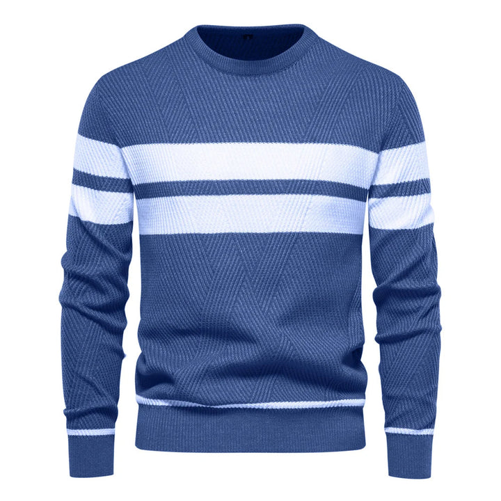 Patchwork Herren Strickpullover Langarm
