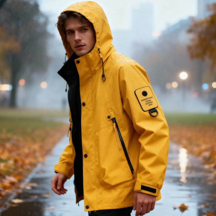 Wasserdichte Herren Tech Softshell Jacke mit verstellbarer Kapuze