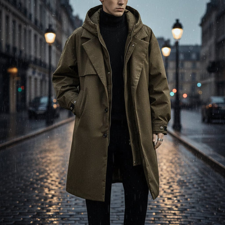 Herren Witterungsbeständiger Mantel mit Kapuze - Wasserabweisend und Langlebig