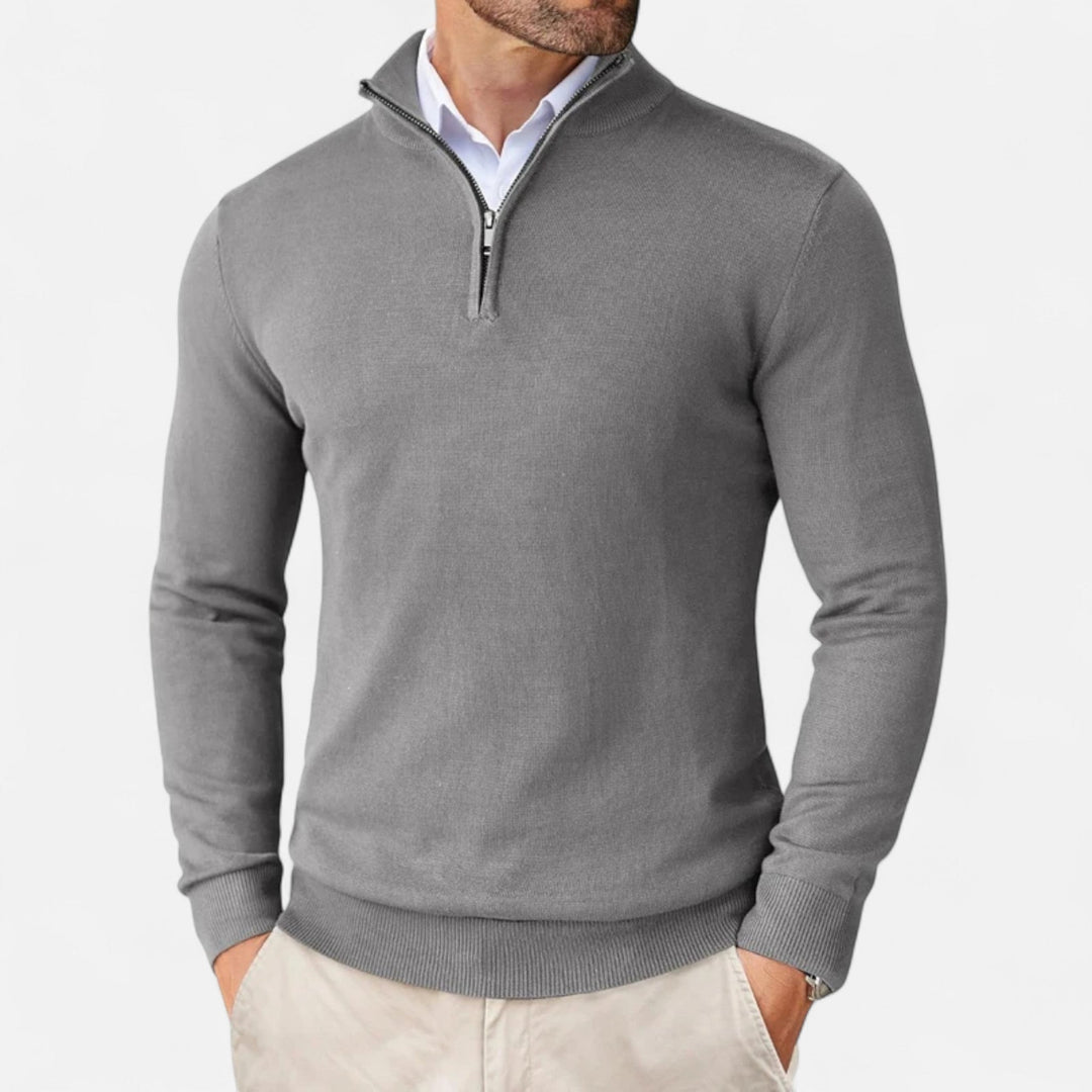 Leichter Slim-Fit Herren Pullover mit Reißverschluss