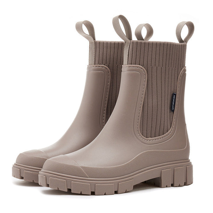 Wasserdichte Damen Regenstiefel mit rutschfester Sohle - Chelsea Boot Stil