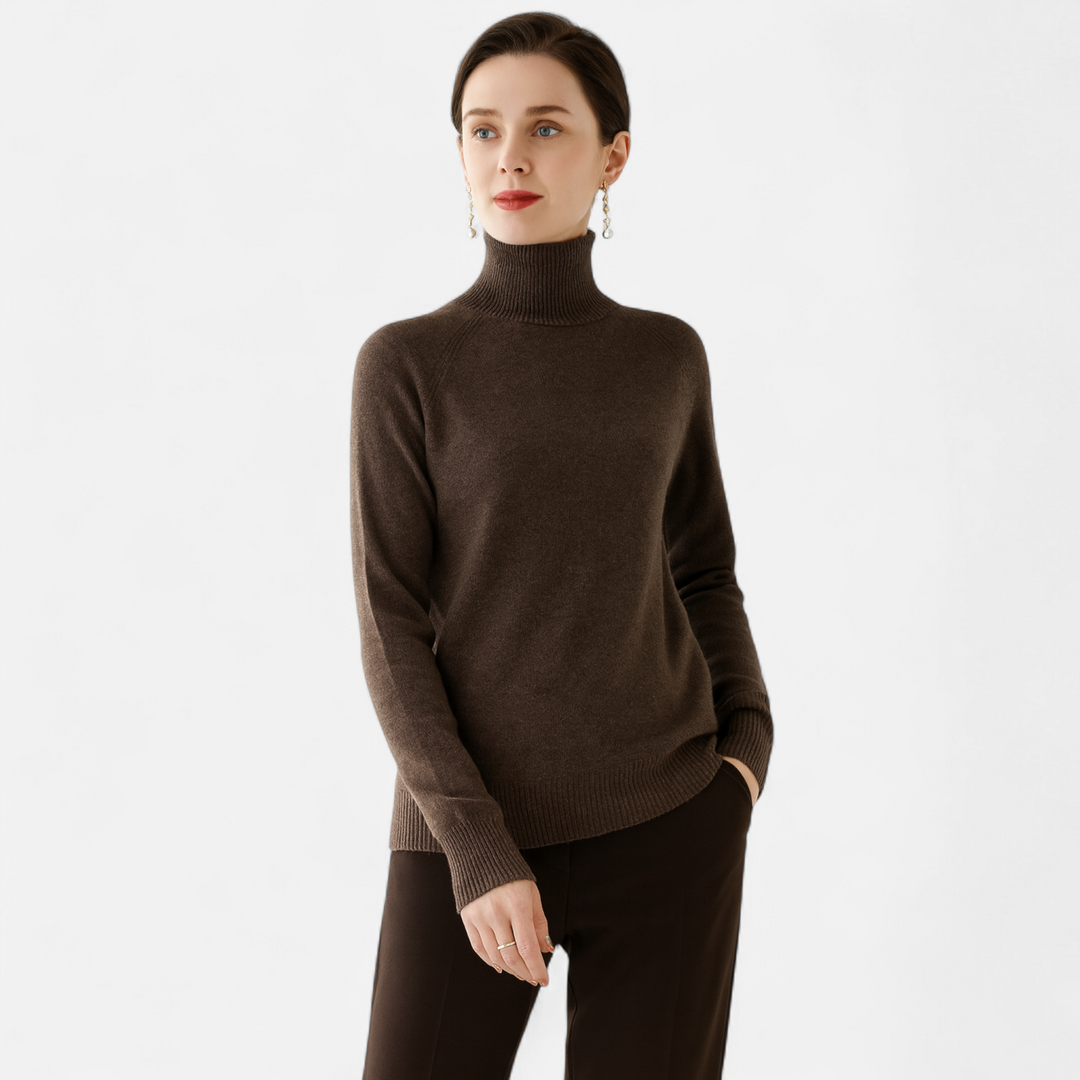 Eleganter Merino-Kaschmir Damen Rollkragenpullover