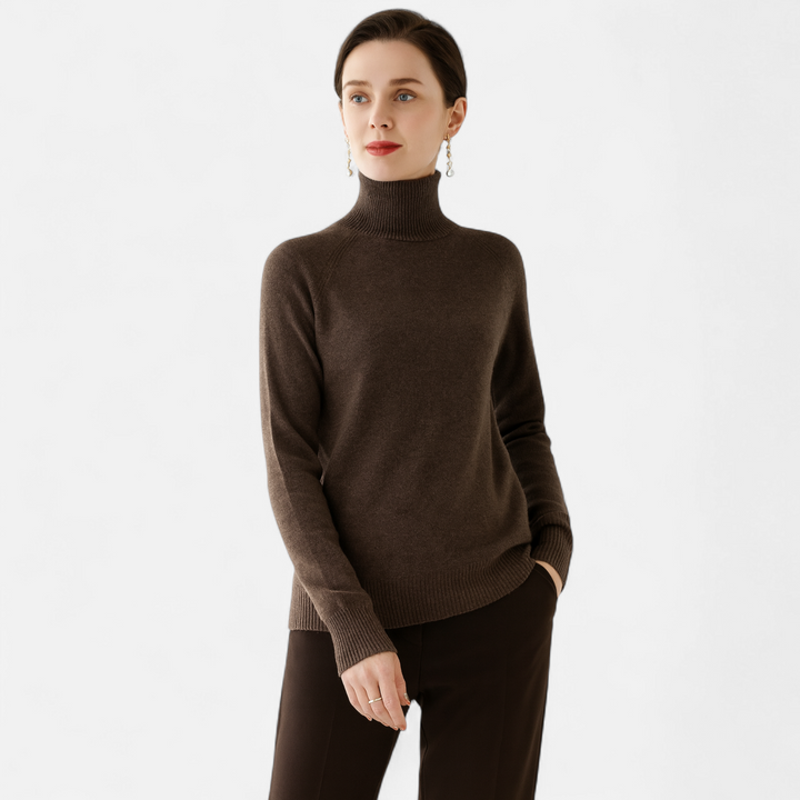 Eleganter Merino-Kaschmir Damen Rollkragenpullover