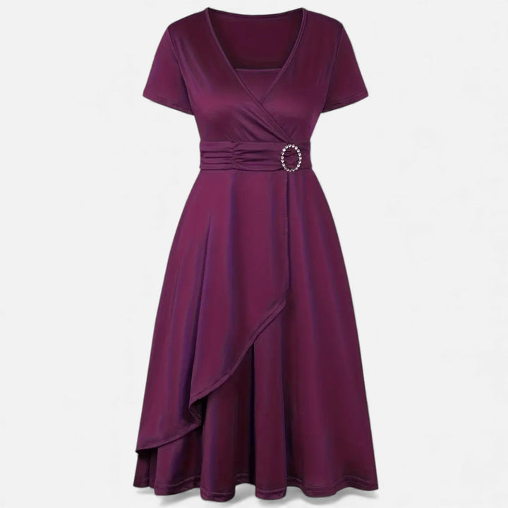 Elegantes Strass V-Ausschnitt Asymmetrisches Damen Abendkleid