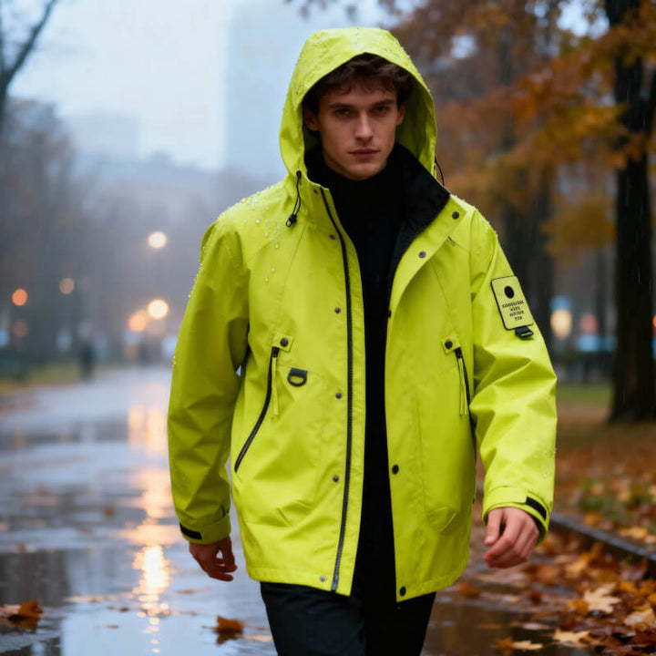 Wasserdichte Herren Tech Softshell Jacke mit verstellbarer Kapuze