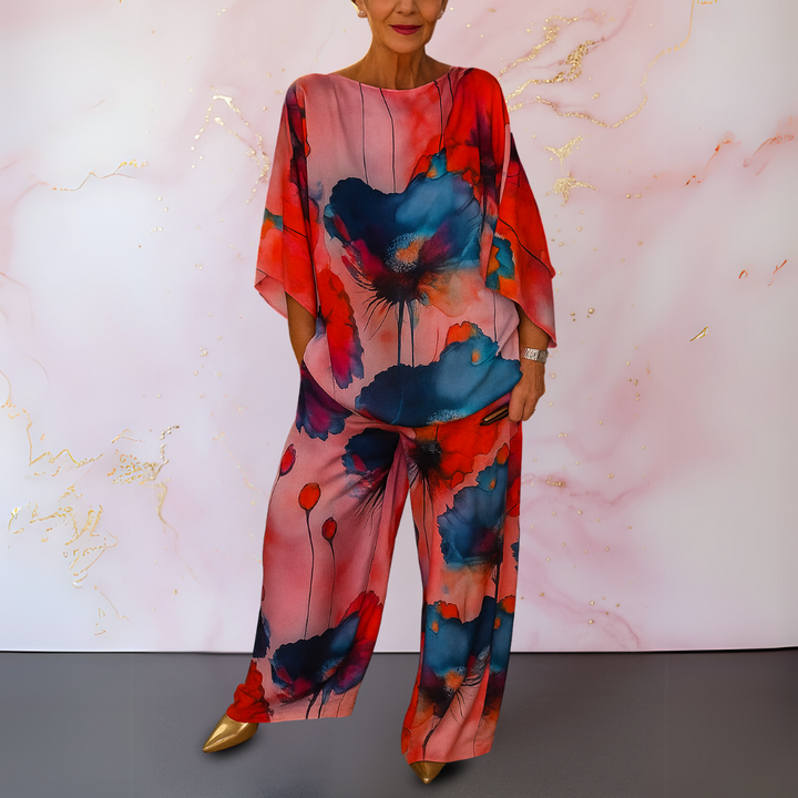 Elegantes Satin Zweiteiler Set Damen