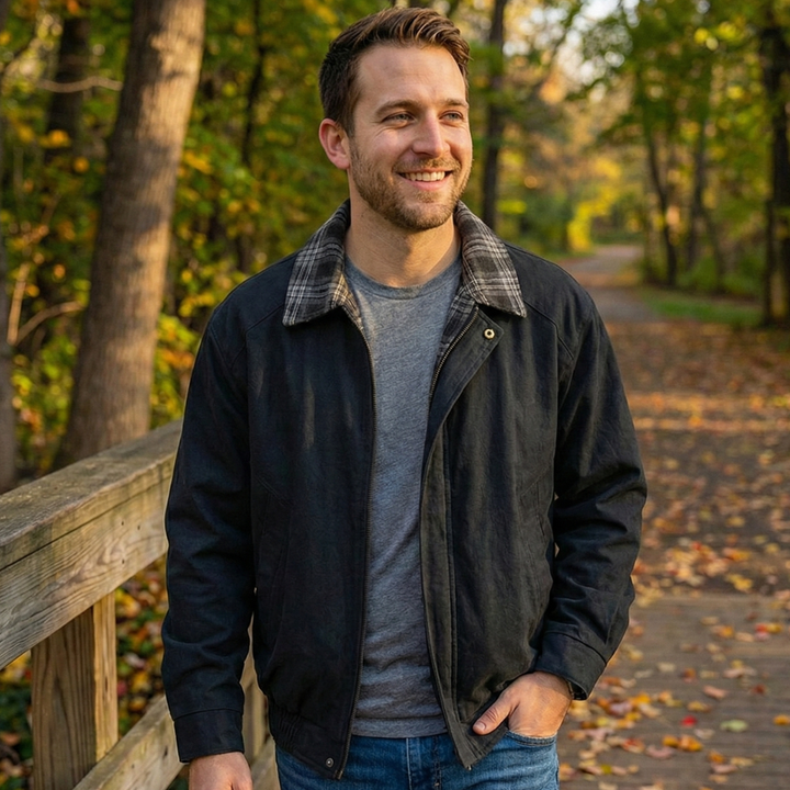 Robuste Herren Layered Jacke mit Karodetails