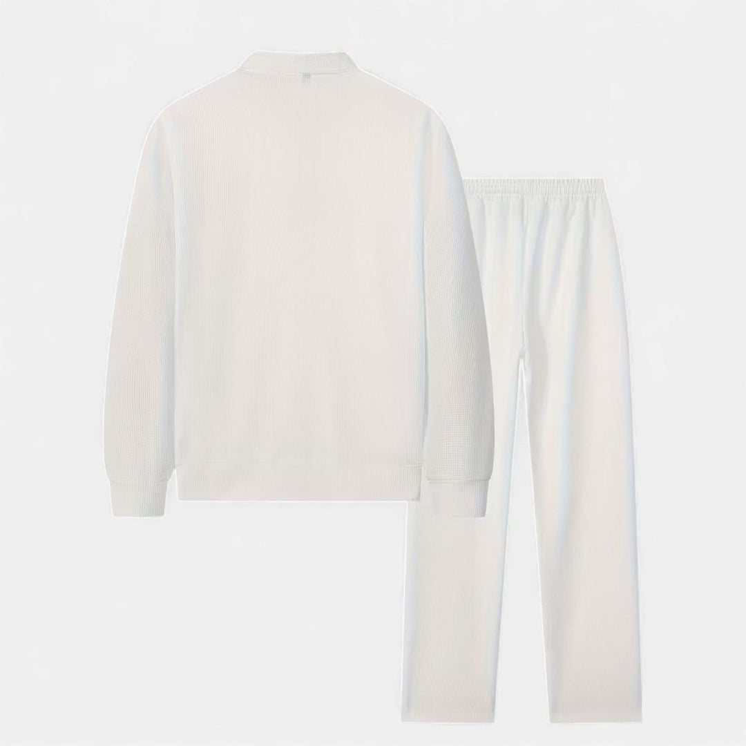 Zweiteiliges Waffel-Strick Herren Freizeitoutfit