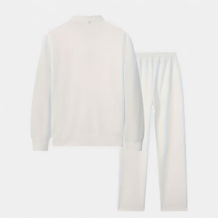 Zweiteiliges Waffel-Strick Herren Freizeitoutfit