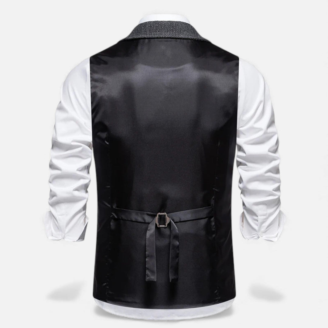 Vintage Tweed Herren Anzugweste mit Lapel-Kette