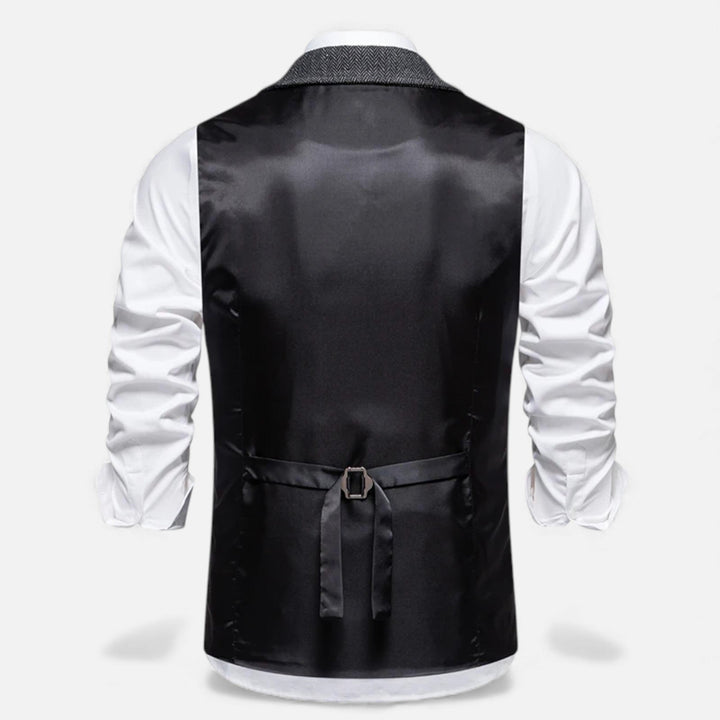 Vintage Tweed Herren Anzugweste mit Lapel-Kette