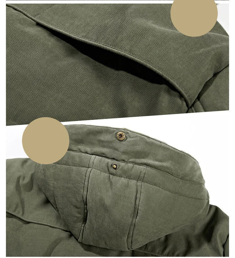 Isolierter robuster Wintermantel mit Kapuze Herren