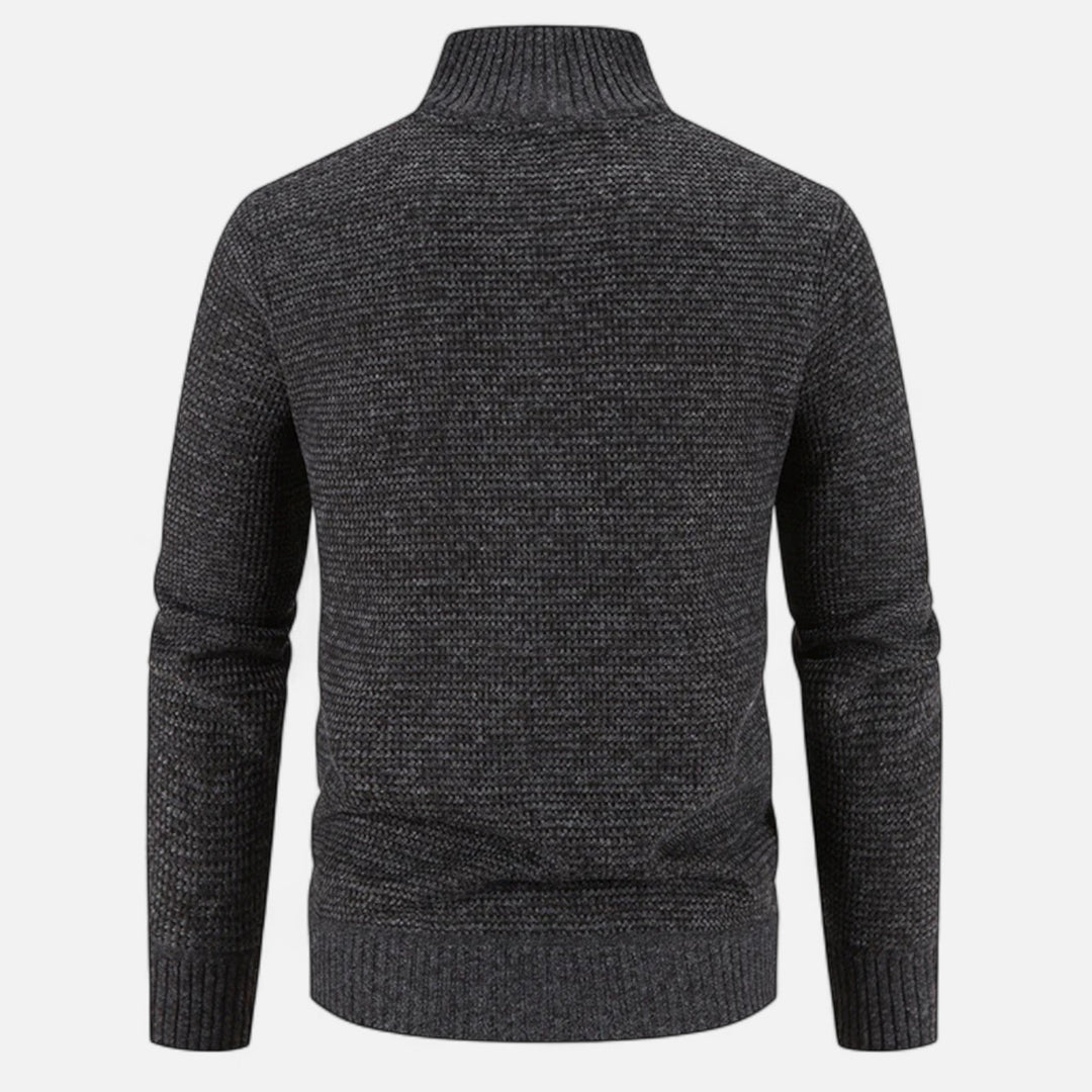 Warme Fleece Patchwork Jacke mit Stehkragen für Herren