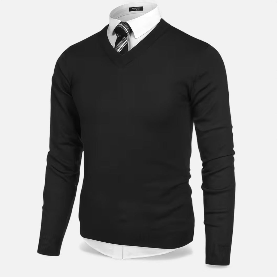 Eleganter Herren V-Ausschnitt Strickpullover