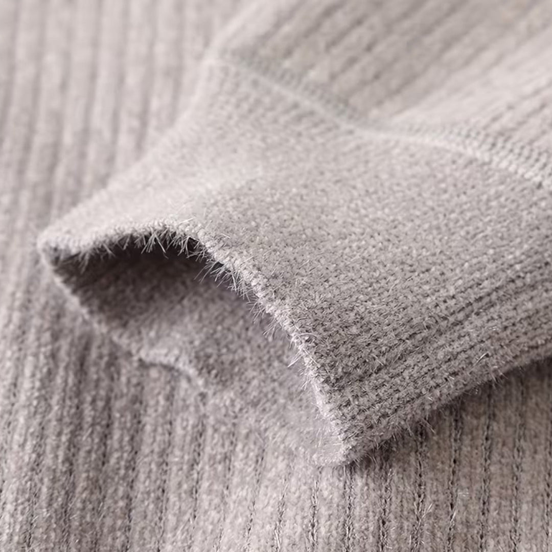 Dicker Gestreifter Half-Zip Strickpullover für Herren