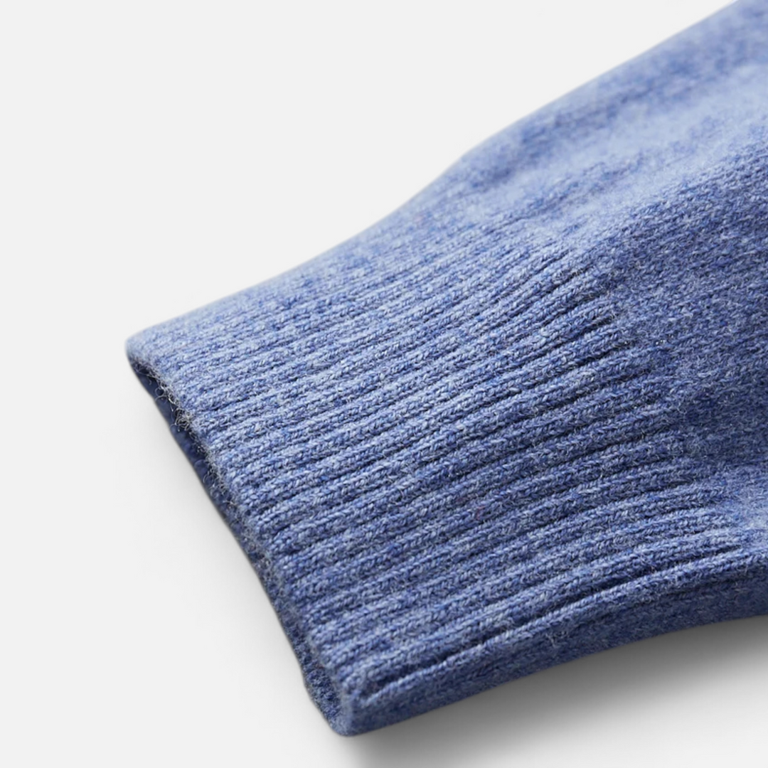 Eleganter Herren Merino Wolle Polo Pullover