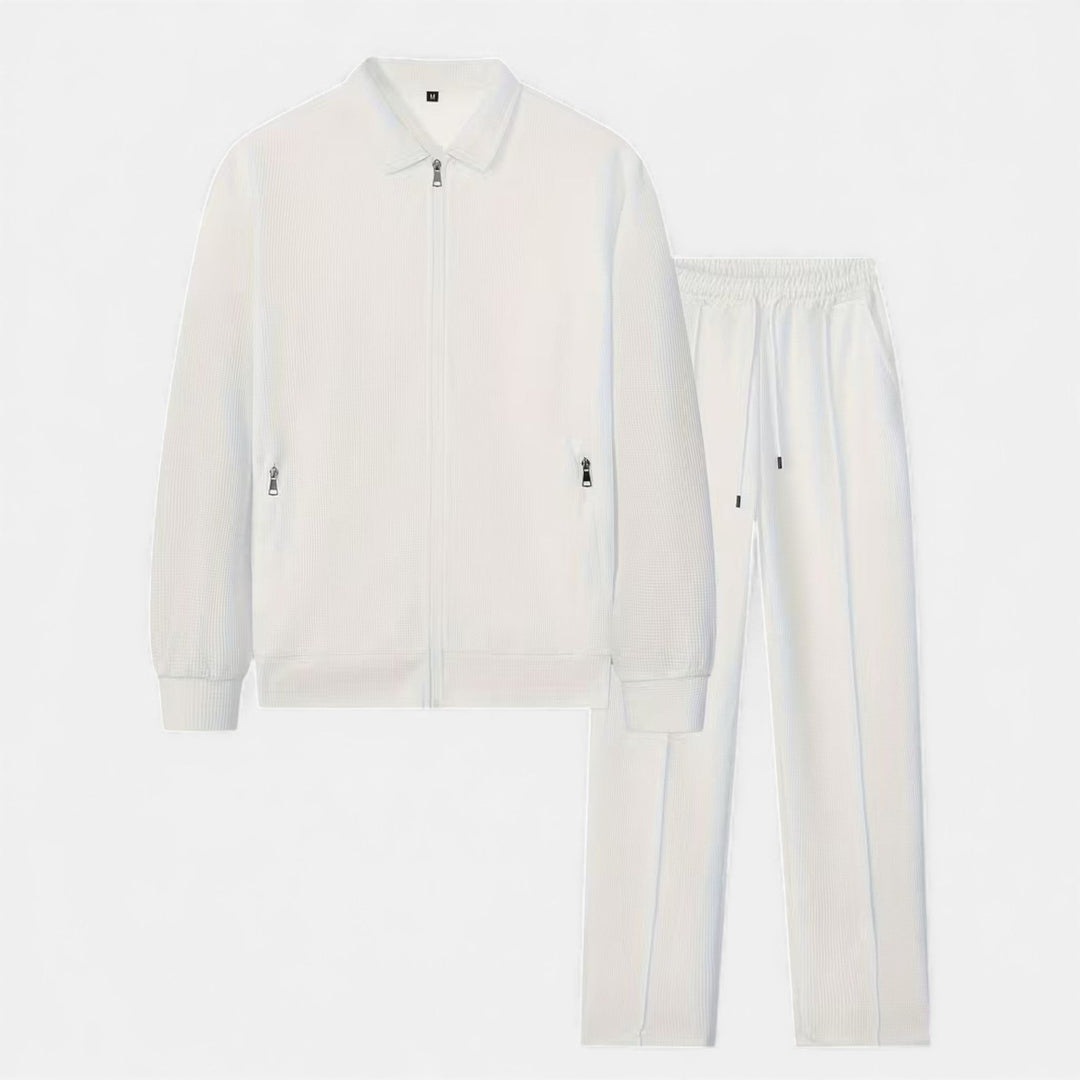 Zweiteiliges Waffel-Strick Herren Freizeitoutfit