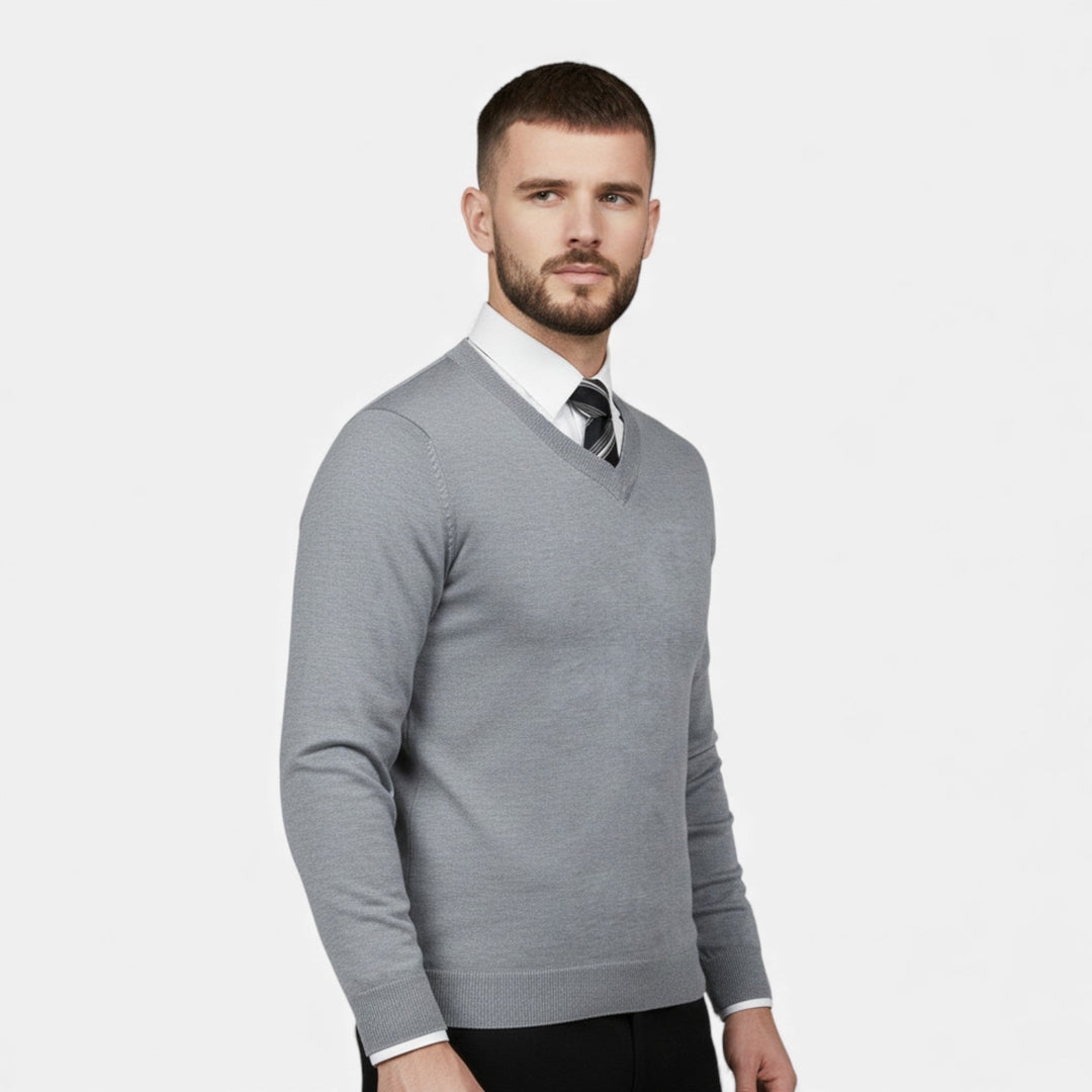 Eleganter Herren V-Ausschnitt Strickpullover