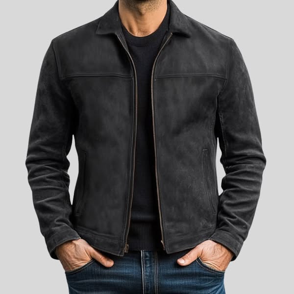 Premium Lederjacke mit Reißverschluss Herren
