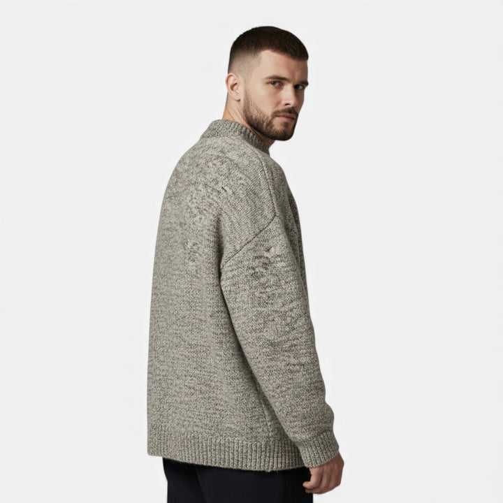 Klassischer Wool-Effect Herren Rundhals Pullover