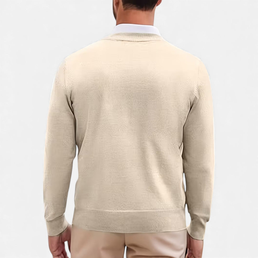 Eleganter Herren V-Ausschnitt Strickpullover