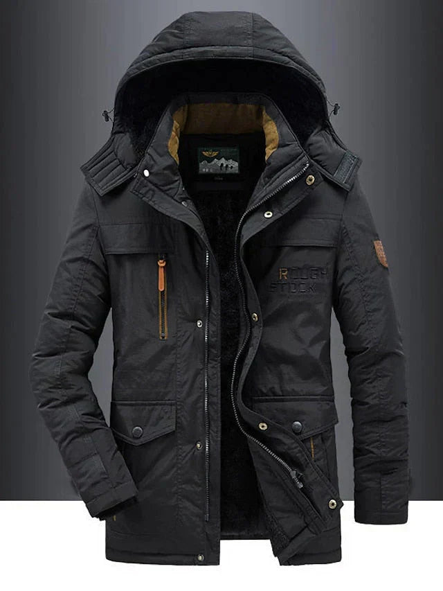 Winddichte Warme Herren Winterjacke mit Fleecefutter