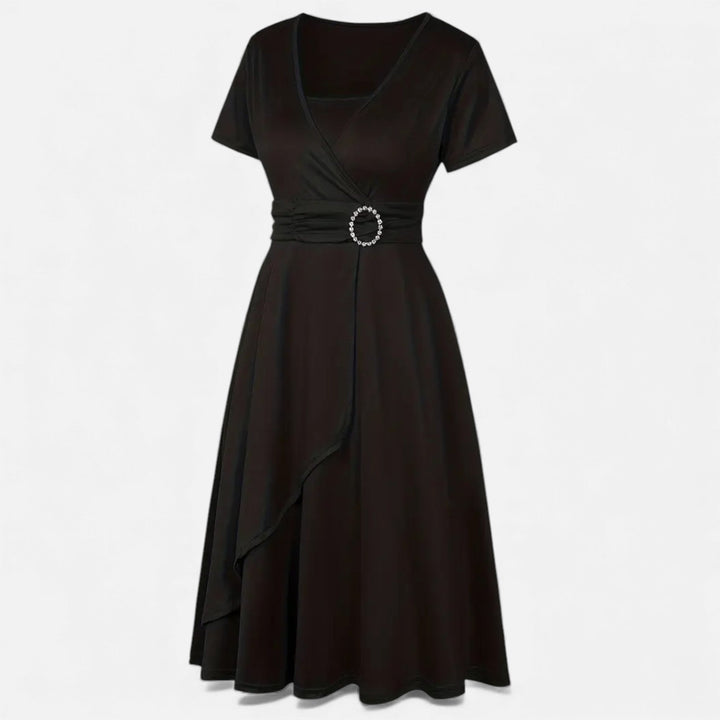 Elegantes Strass V-Ausschnitt Asymmetrisches Damen Abendkleid