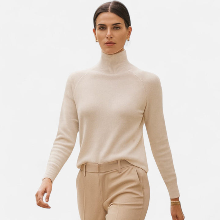 Eleganter Merino-Kaschmir Damen Rollkragenpullover