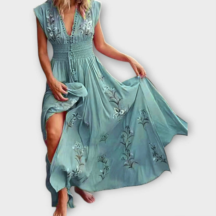 Elegantes Damen Boho-Kleid mit romantischen Stickereien - Luftig und feminin