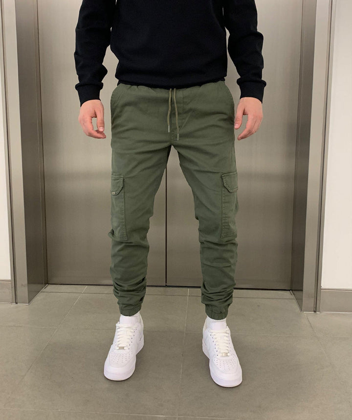 Herren Cargo Jogginghose mit elastischem Bund - Streetstyle Baumwollmischung