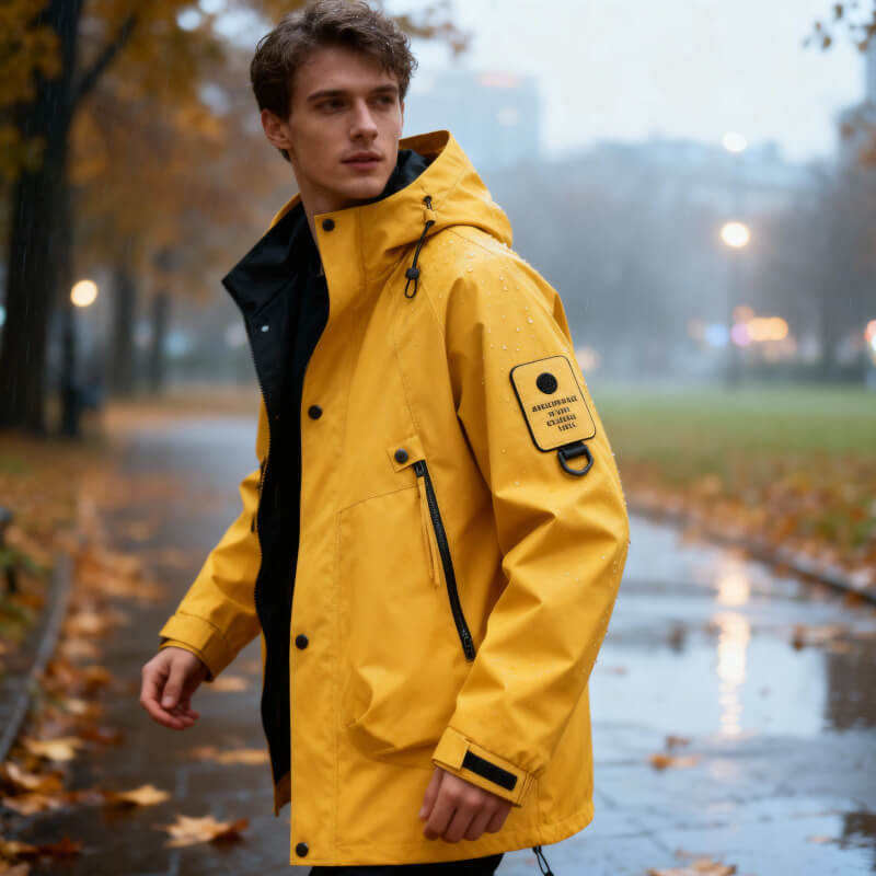 Wasserdichte Herren Tech Softshell Jacke mit verstellbarer Kapuze