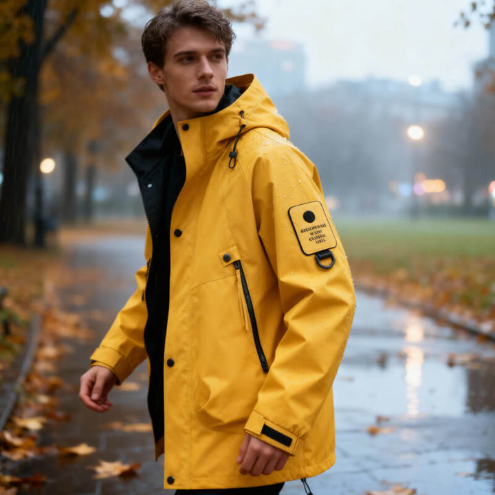 Wasserdichte Herren Tech Softshell Jacke mit verstellbarer Kapuze