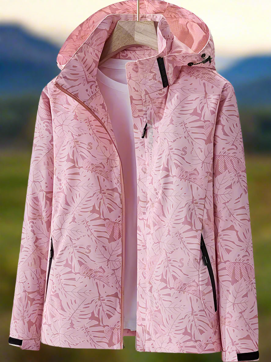 Wasserdichte Damen Sommerjacke mit Blätterprint - Leicht und Atmungsaktiv