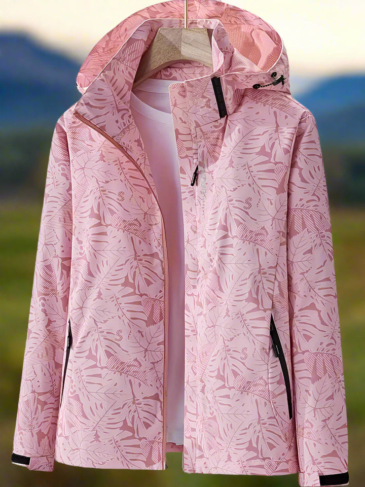 Wasserdichte Damen Sommerjacke mit Blätterprint - Leicht und Atmungsaktiv