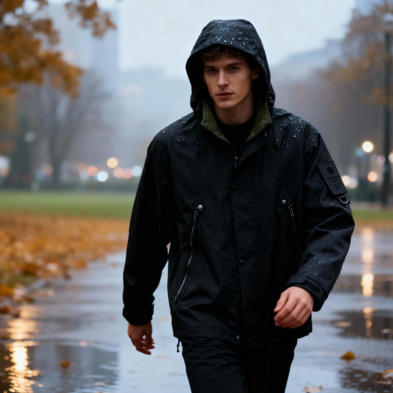 Wasserdichte Herren Tech Softshell Jacke mit verstellbarer Kapuze