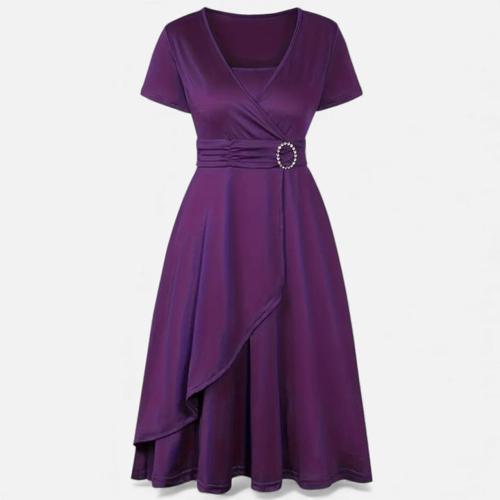 Elegantes Strass V-Ausschnitt Asymmetrisches Damen Abendkleid