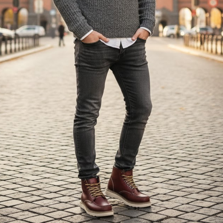 Klassische Herren Retro-Stiefel mit Kunstfellfütterung - Warme Winterstiefel