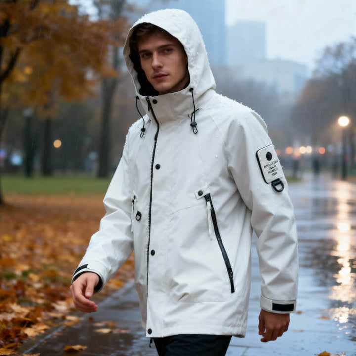 Wasserdichte Herren Tech Softshell Jacke mit verstellbarer Kapuze