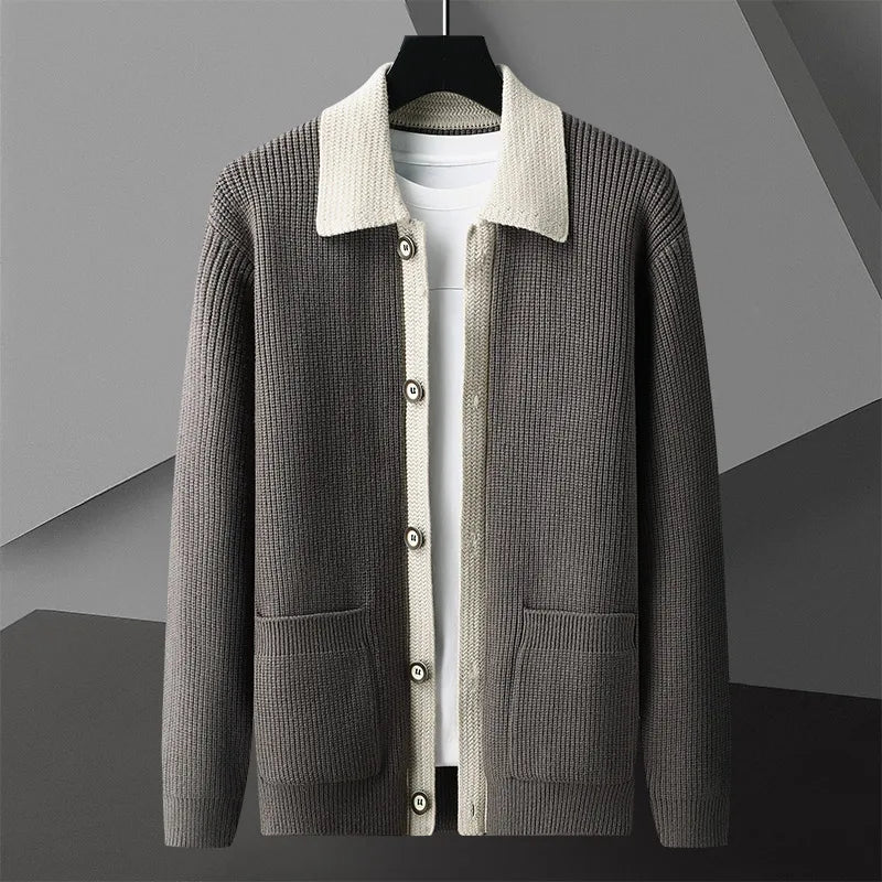Klassischer Herren Strick-Cardigan mit Knopfleiste für Herbst und Winter
