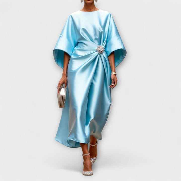 Elegantes Damen Satin-Langkleid mit Glanz-Effekt - Perfekt für Galas und Hochzeiten