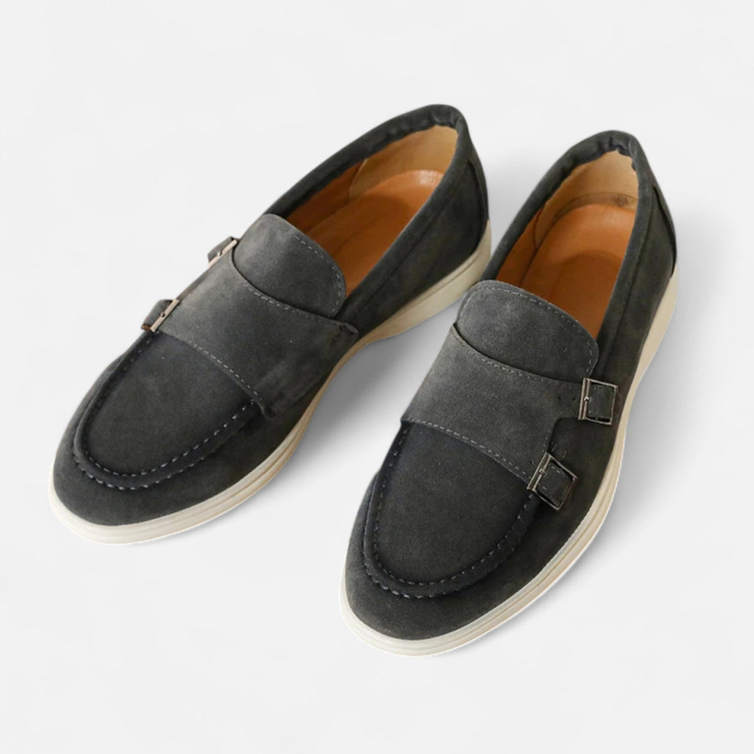 Elegante Wildleder Herren Monk-Strap Loafer - Slip-On Komfort