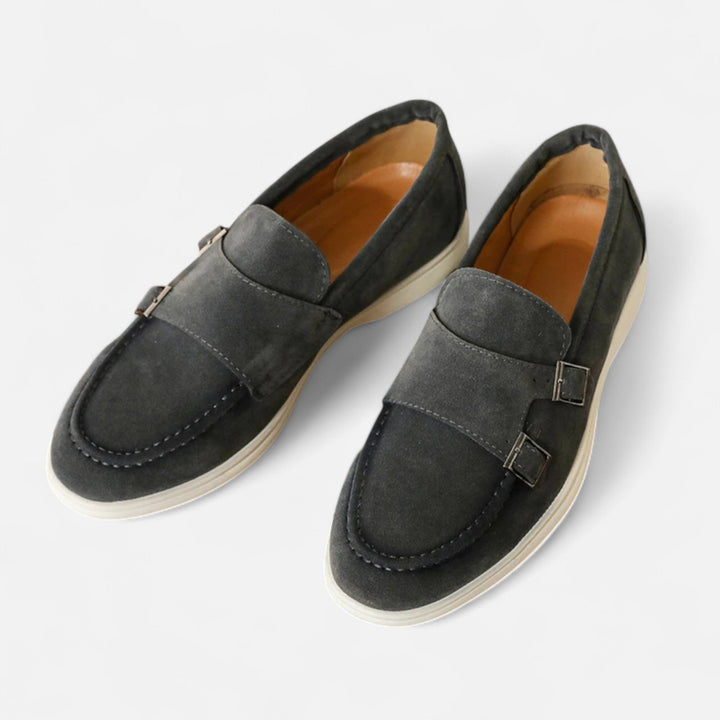 Elegante Wildleder Herren Monk-Strap Loafer - Slip-On Komfort