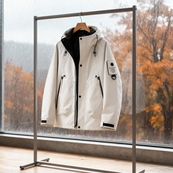 Wasserdichte Herren Tech Softshell Jacke mit verstellbarer Kapuze