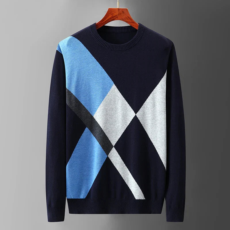 Herren Argyle-Strickpullover - Klassisches Rautenmuster mit leichtem Strick