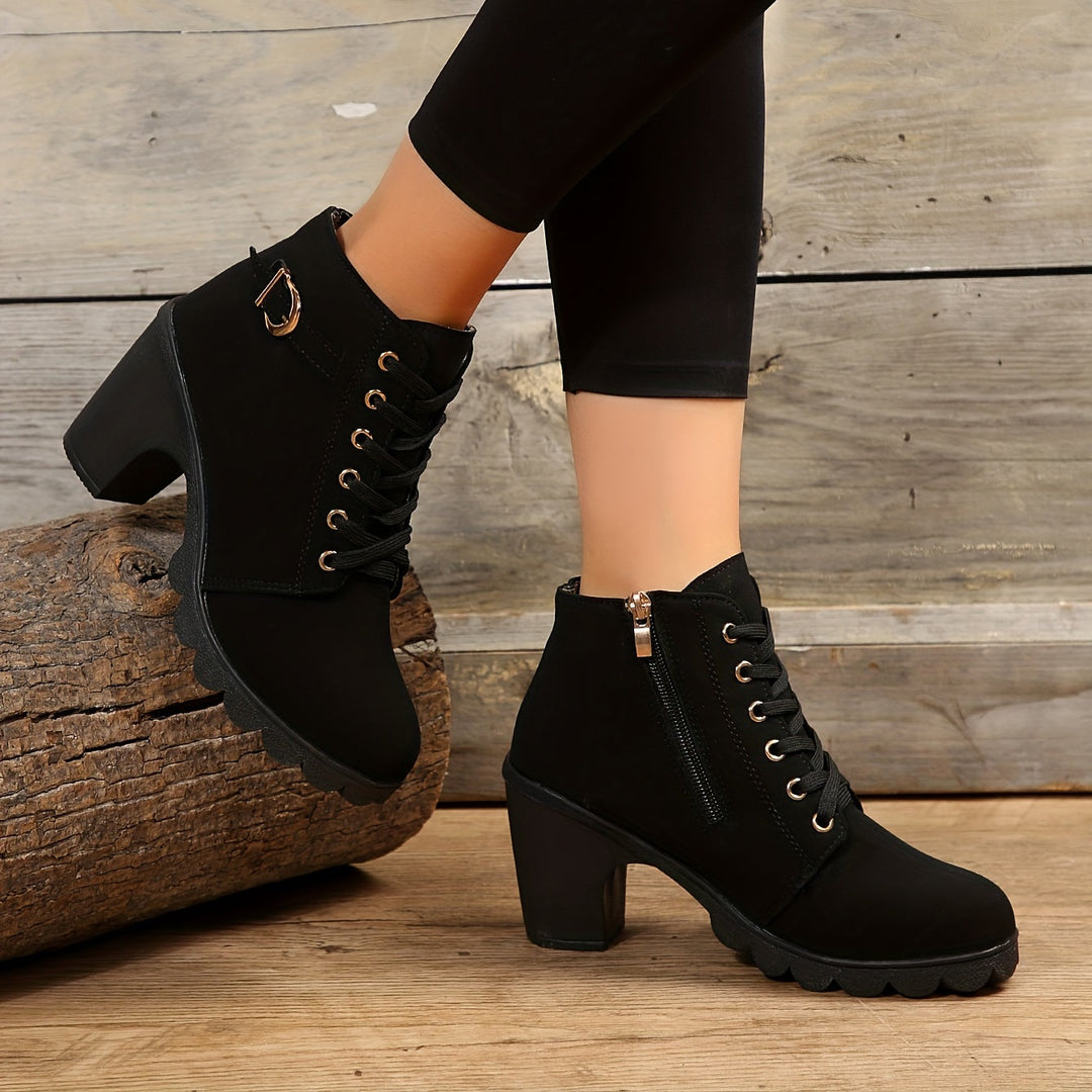 Elegante Damen Stiefeletten mit Blockabsatz - Vielseitige Ankle Boots