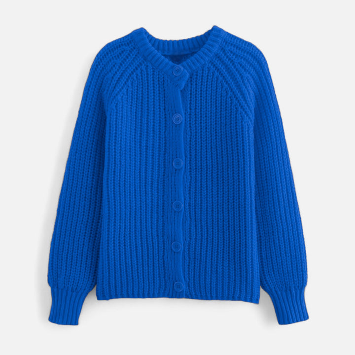 Vintage Strick-Cardigan mit Rundhalsausschnitt für Damen