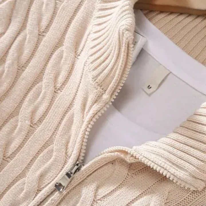 Dicker Rollkragen Pullover mit Reißverschluss für Herren